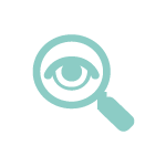 Icon mit Lupe und Auge - Sehberatung